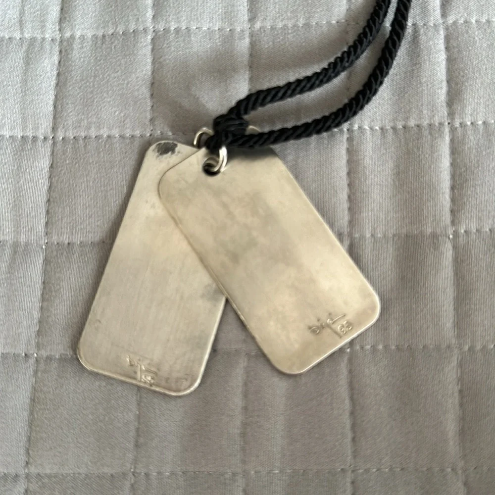 Men’s Bijan  Designer For Men Logo Stainless Steel Engraved Dog Tags - Picture 3 of 4